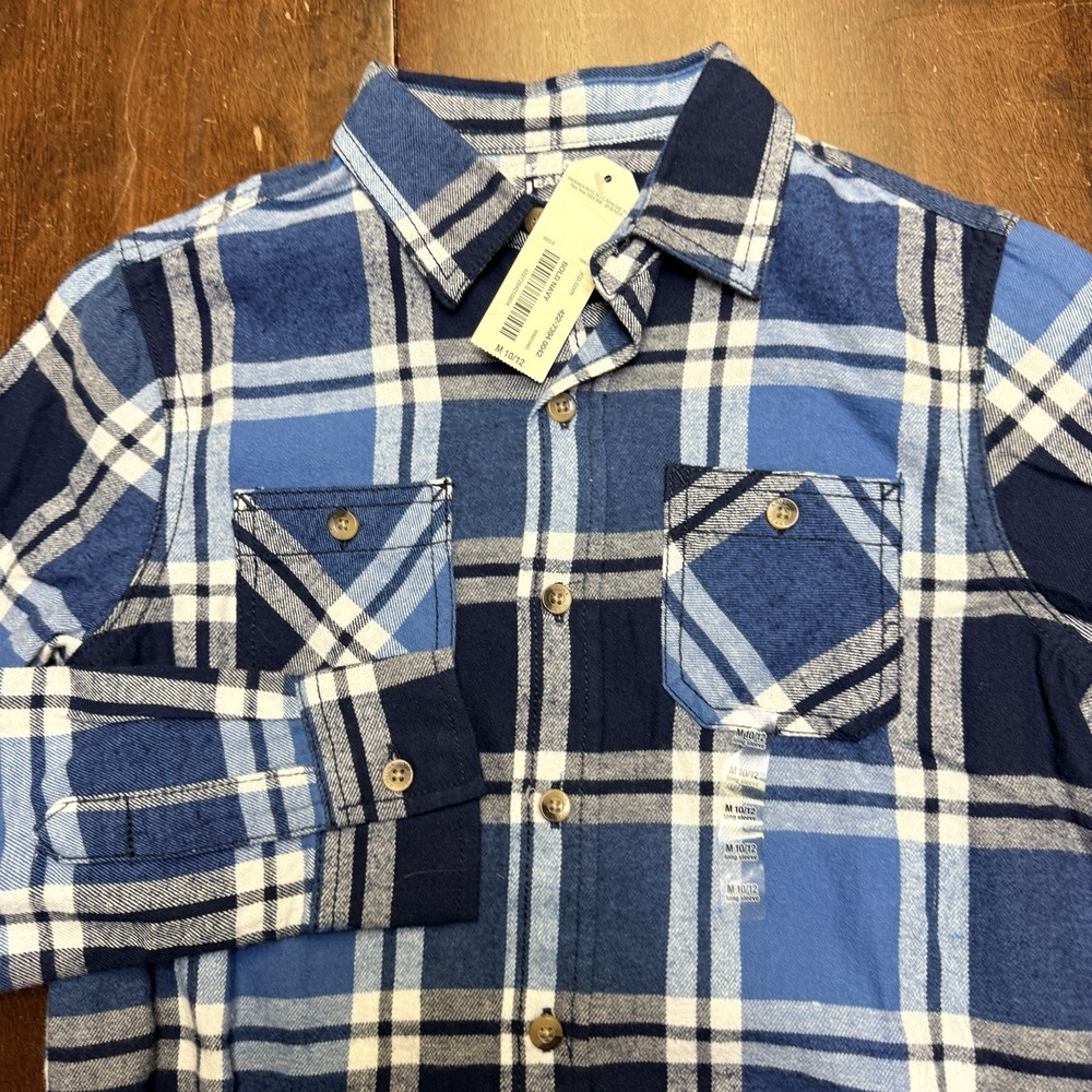 Arizona Jean CO Long Sleeve Button-Up Cotton Flannel Youth Medium